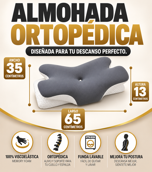 Almohada Cervical Premium Viscoelástica (memory foam)  2027
