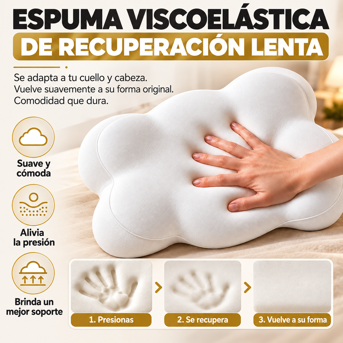 Almohada Nube Viscoelástica Ortopédica